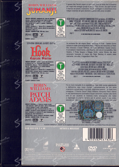 Jumanji + Hook - Capitan Uncino + Patch Adams (Box 3 Film) (1991-1995-1998) DVD